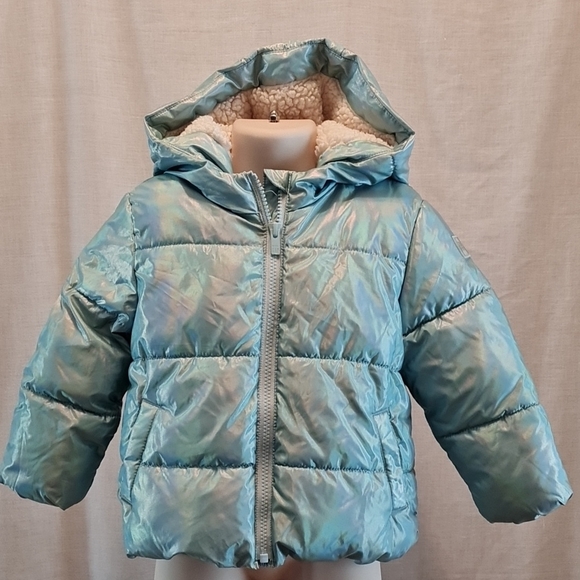 GAP Kids Lt Blue Puffer Jacket New condition, Sherpa lined 3T, front pockets - Picture 1 of 5